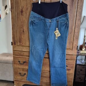 NWT Hybrid & Company Over The Belly Maternity Jeans 2X